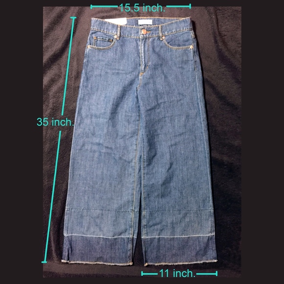 NWT • LOFT Cotton Linen Wide Leg Stonewash Jeans - Picture 7 of 7